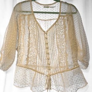 Kimchi Blue sheer balloon sleeve top